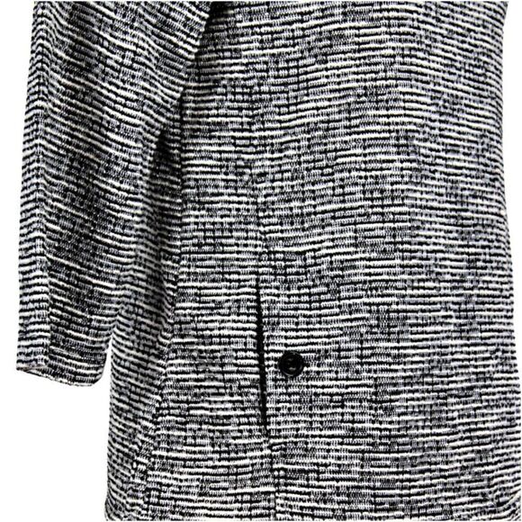 Carolyn Taylor Sweater Top Knit Pullover ¾ Sleeve Kangaroo Pocket Black/White L - Picture 5 of 9